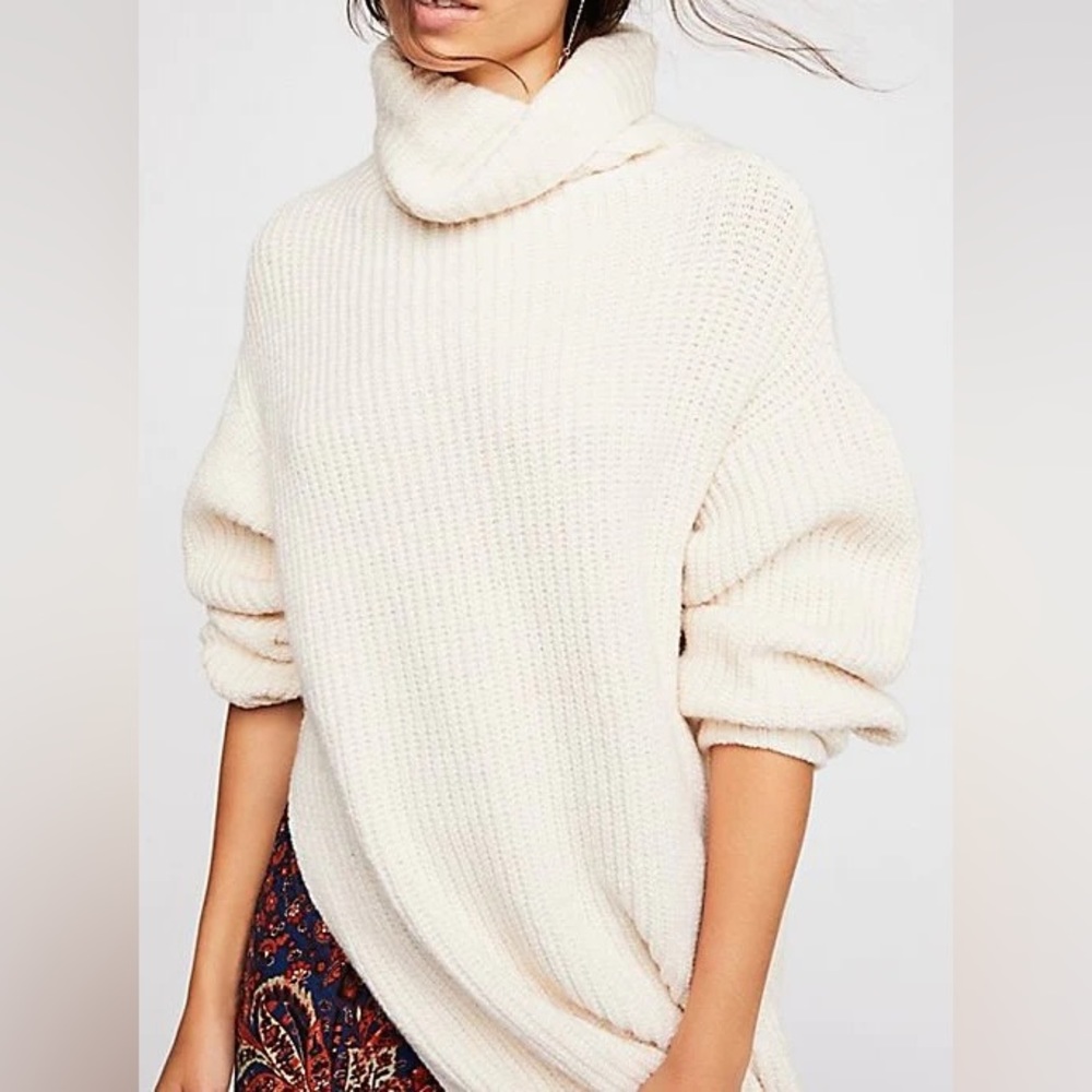 Chunky Ivory Turtleneck Freepeople